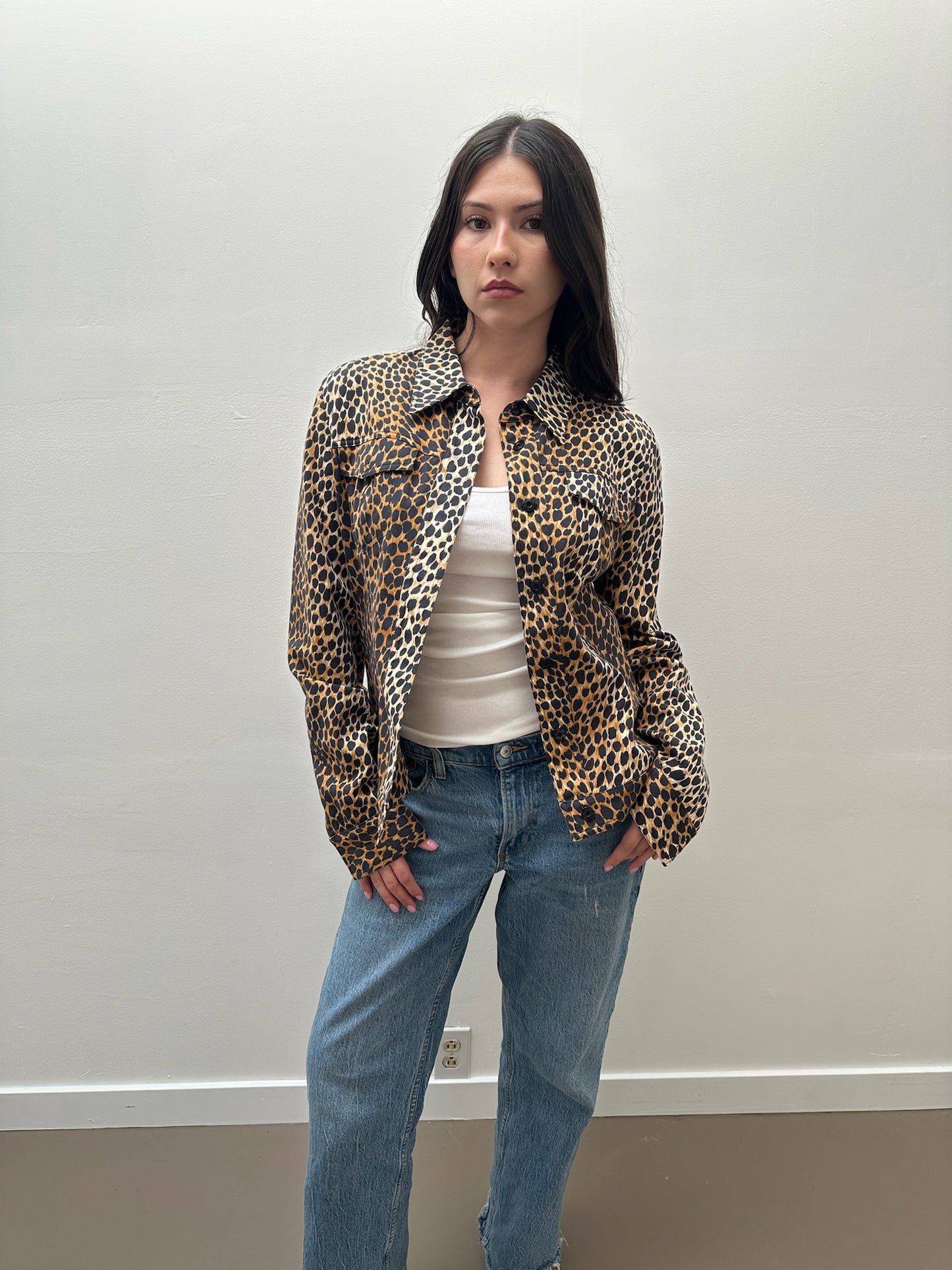 Dolce & Gabbana Leopard Print Jean Jacket (S/M)