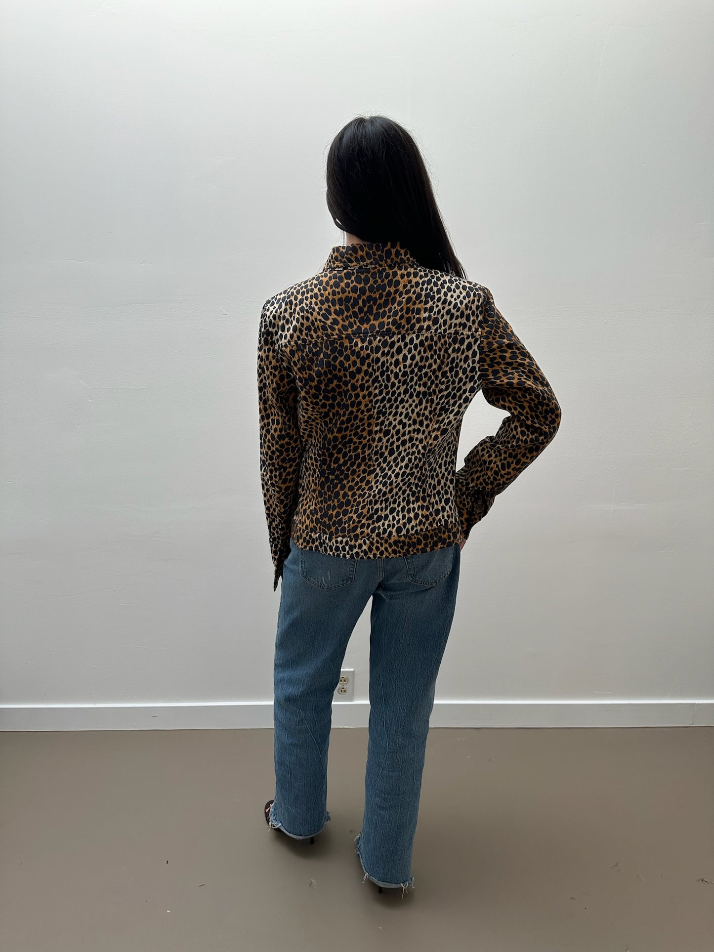 Dolce & Gabbana Leopard Print Jean Jacket (S/M)