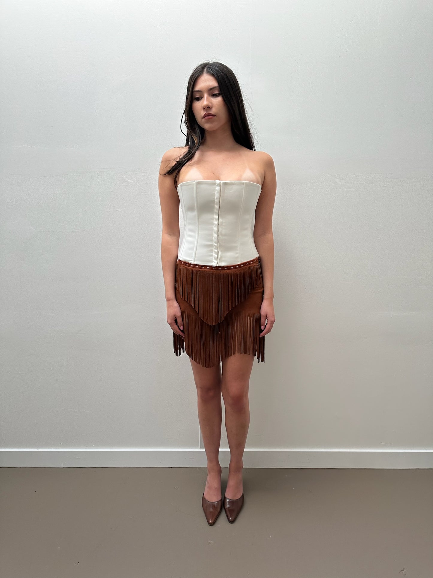 Dolce & Gabbana Goat Skin Mini Skirt (IT 40) - Brown