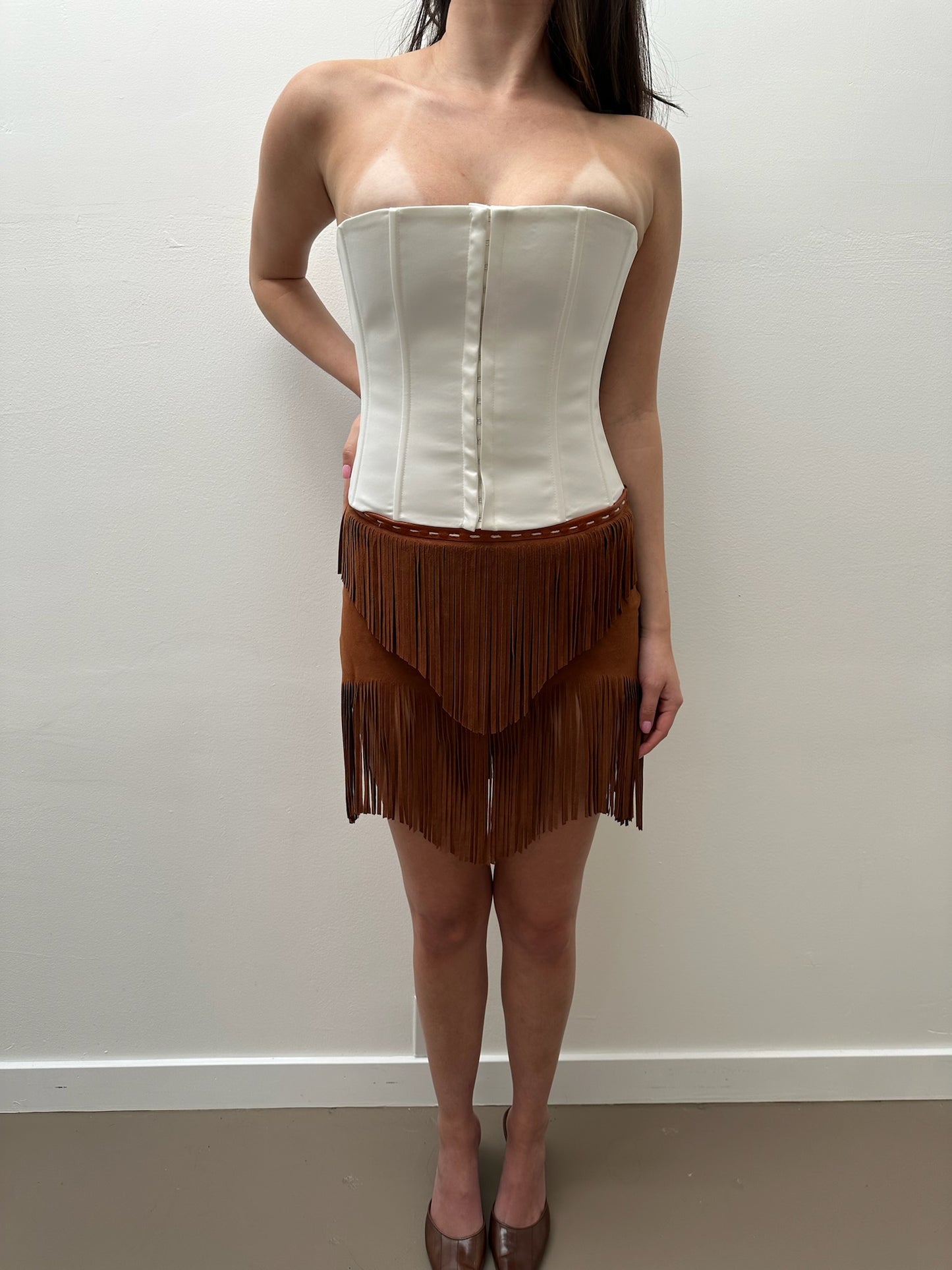 Dolce & Gabbana Goat Skin Mini Skirt (IT 40) - Brown
