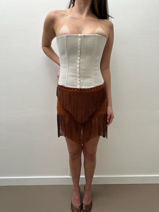 Dolce & Gabbana Goat Skin Mini Skirt (IT 40) - Brown
