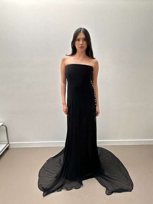 Juan Carlos Pinera Black Silk Gown (S/M)