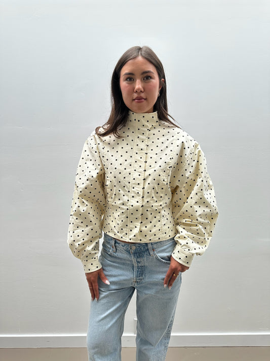 Globo Jacket in White Polka