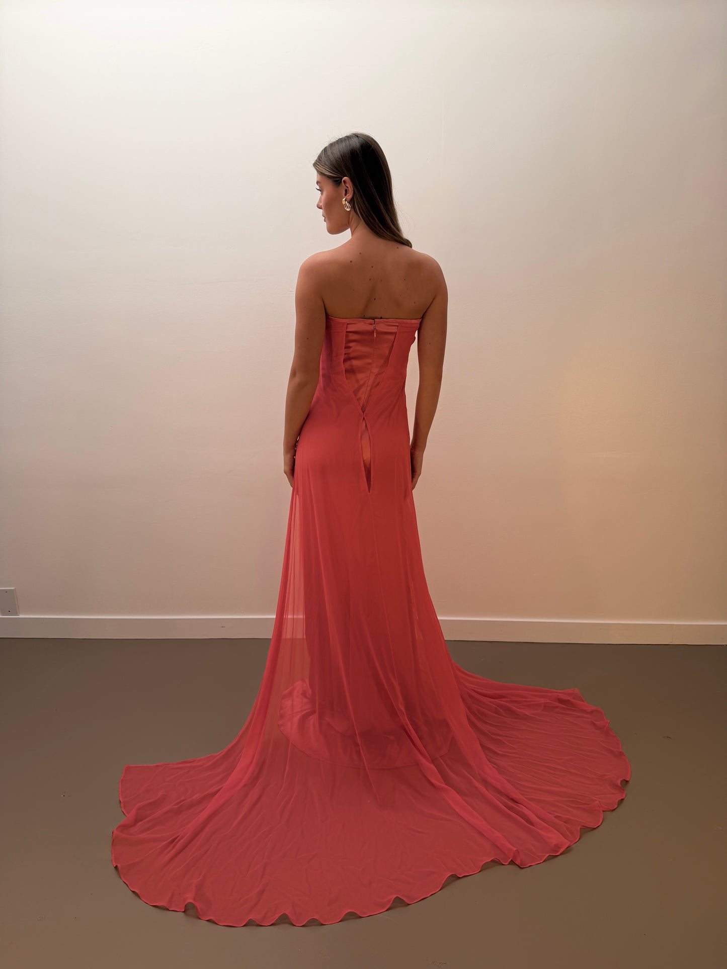 Juan Carlos Pinera Silk Gown - Peach (S/M)