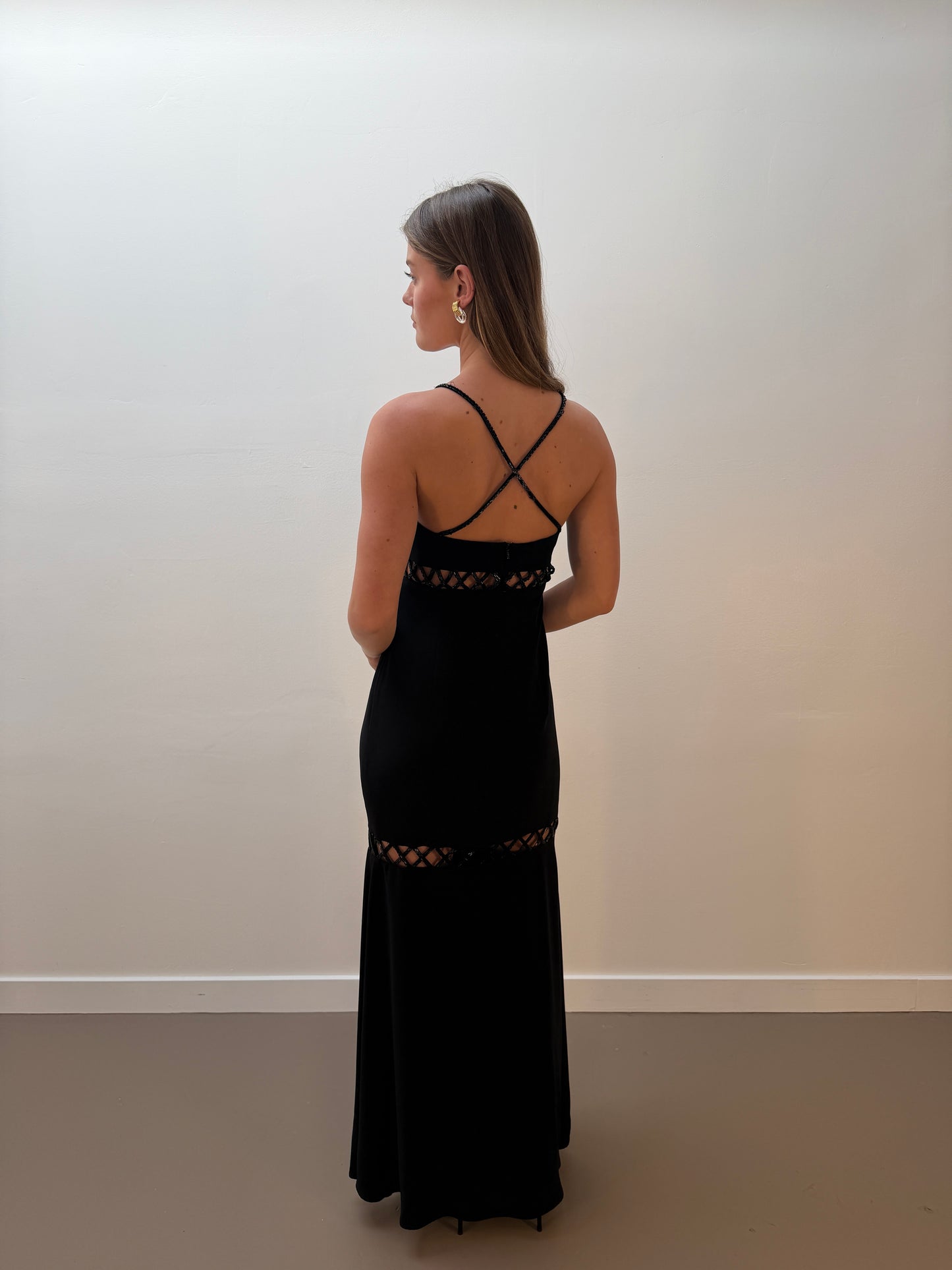 Niteline Black Beaded Gown (6)