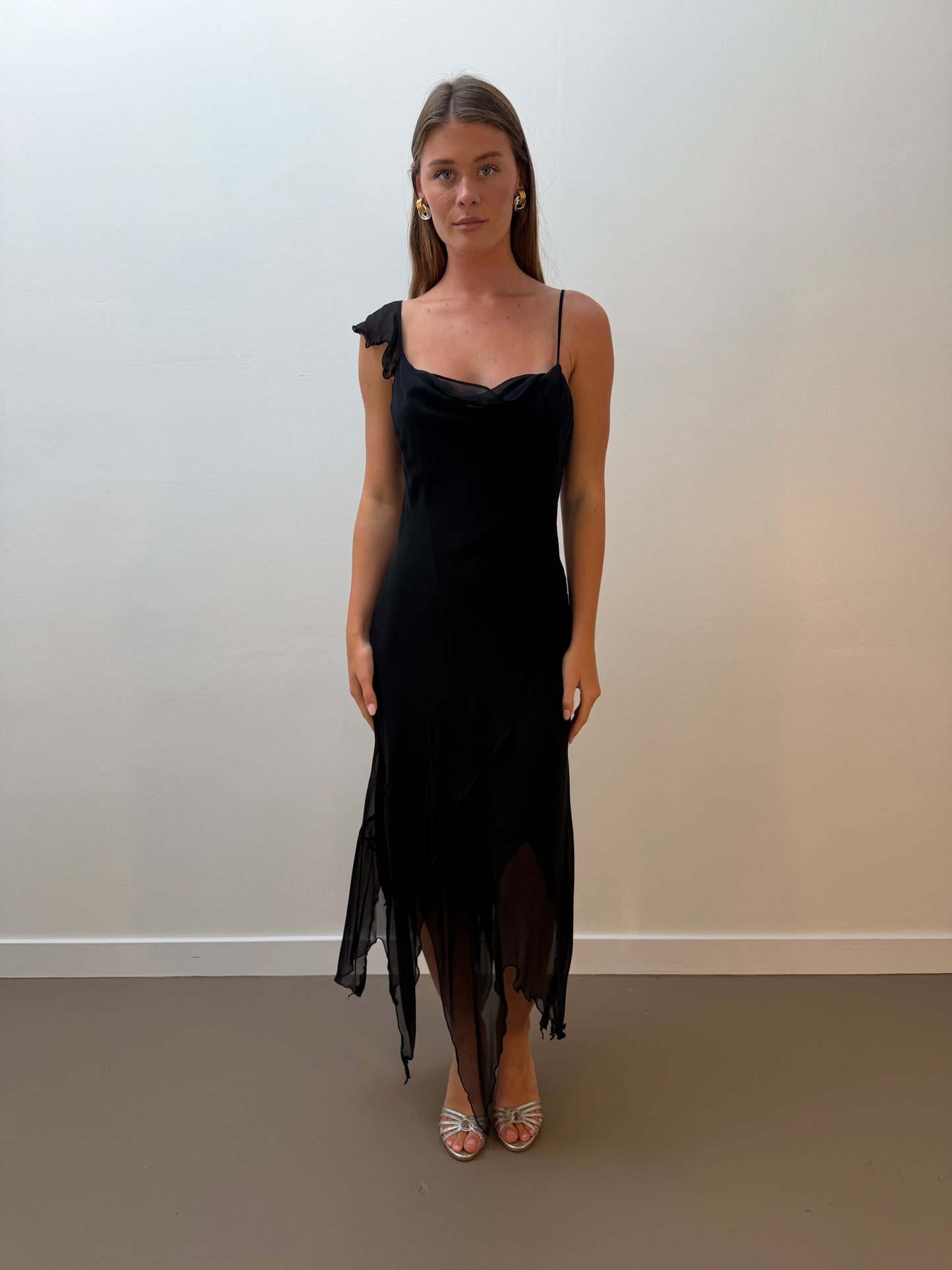 Betsy Johnson Black Silk Gown (XS/S)