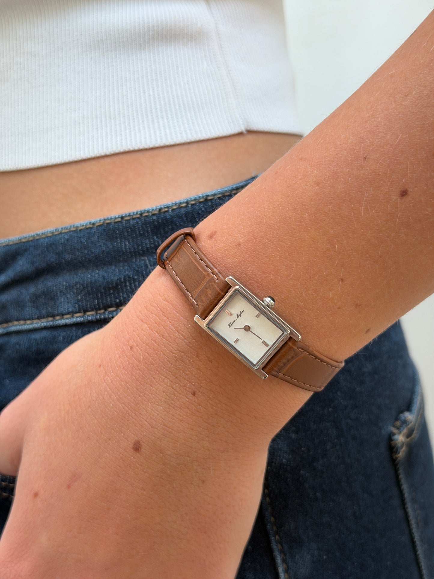 Carino Watch Silver - Interchangeable Leather Straps