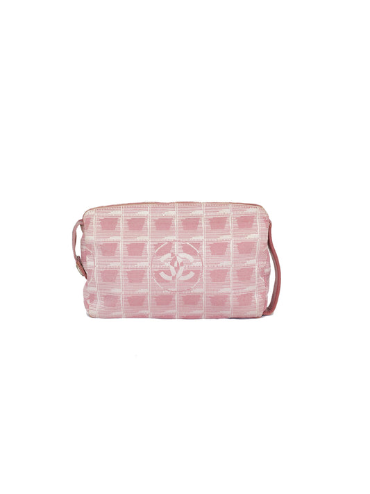 Pink Chanel Travel Line Cosmetic Pouch