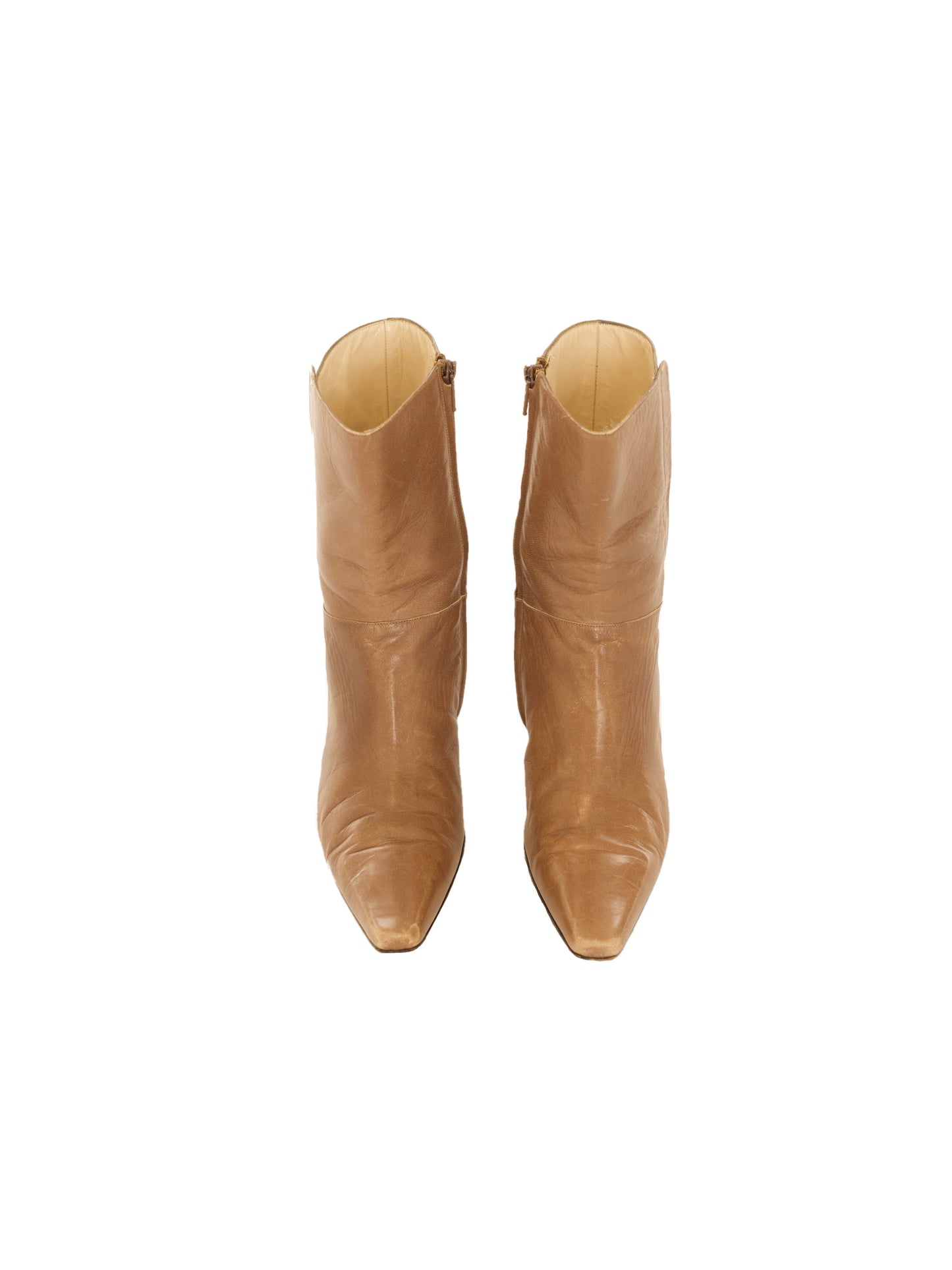 Chanel Leather Boots (37.5) - Brown