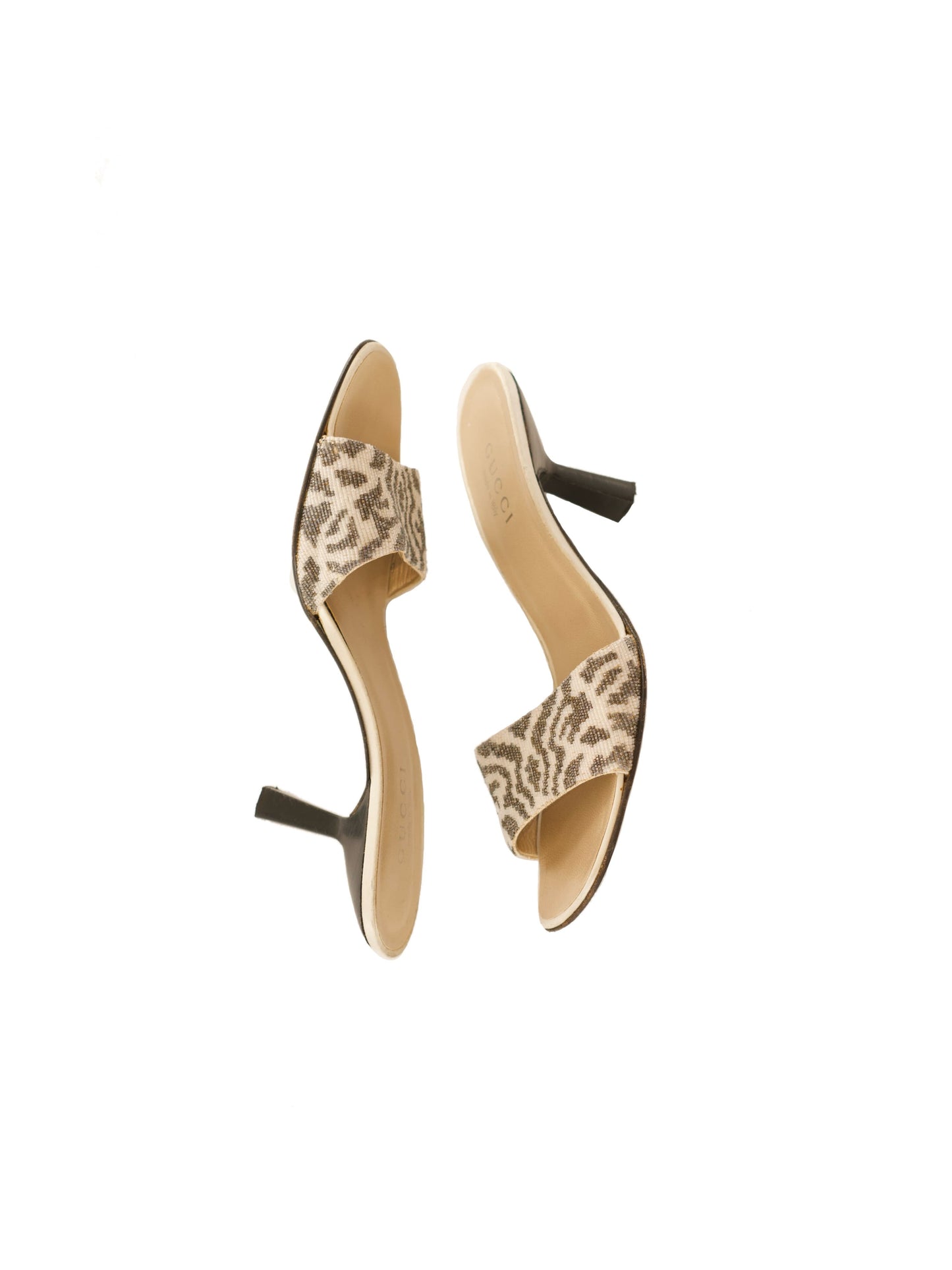 Beaded Zebra Gucci Mules (US 9)