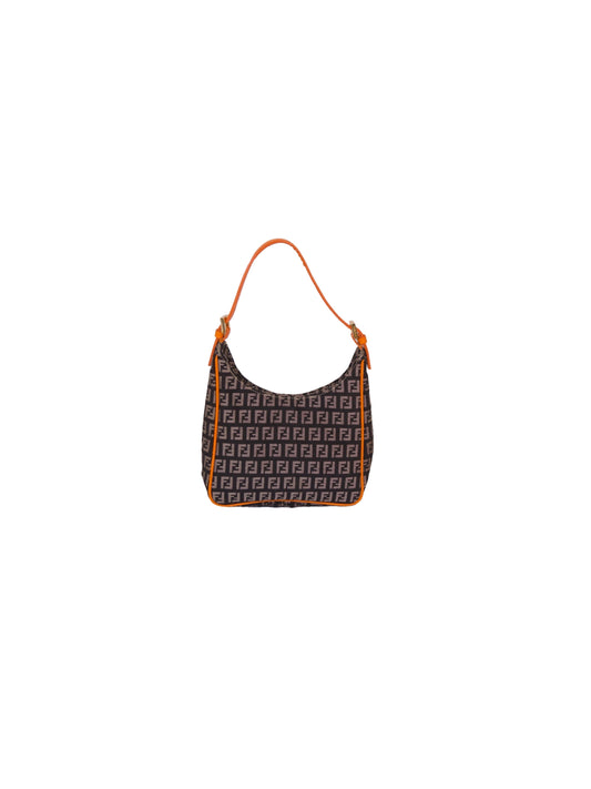 Fendi Zucchino Bag in Black and Orange