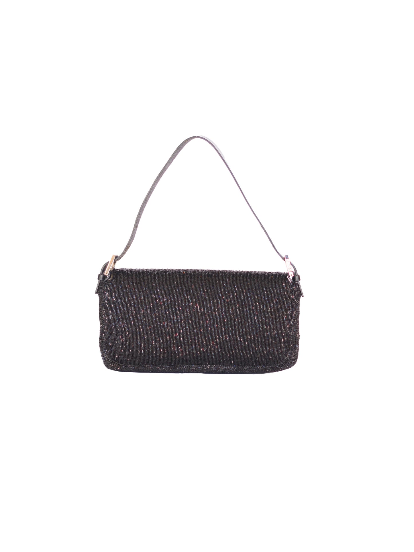 Fendi Black Beaded Baguette Bag