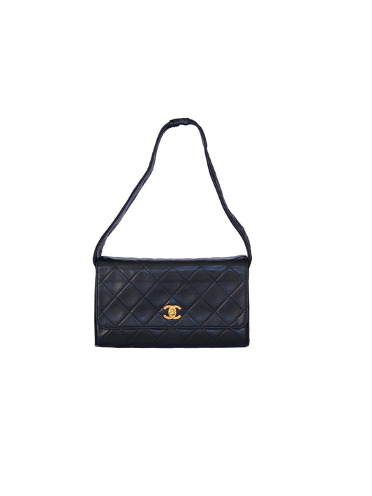 Chanel Quilted Mirrored Vanity Bag - Black