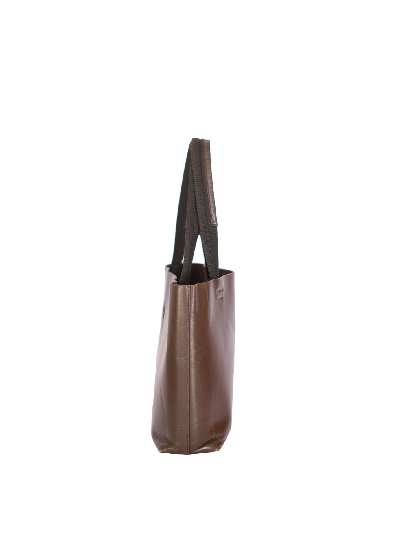 Prada Leather Cutout Tote Bag - Brown