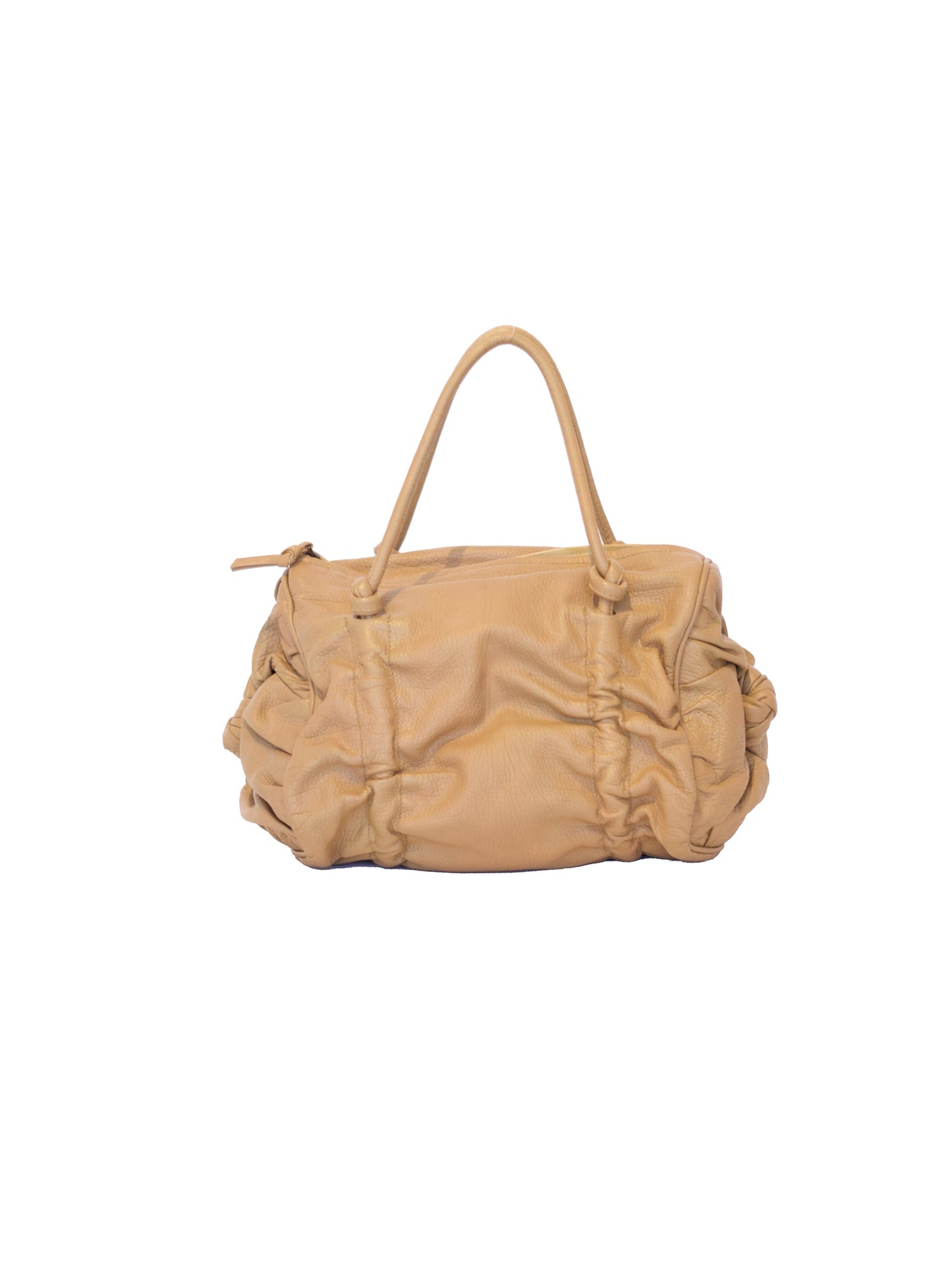 Bottega Veneta Ruched Shoulder Bag - Tan