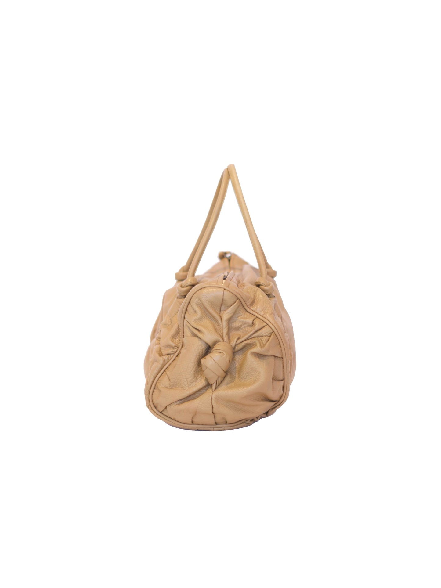 Bottega Veneta Ruched Shoulder Bag - Tan