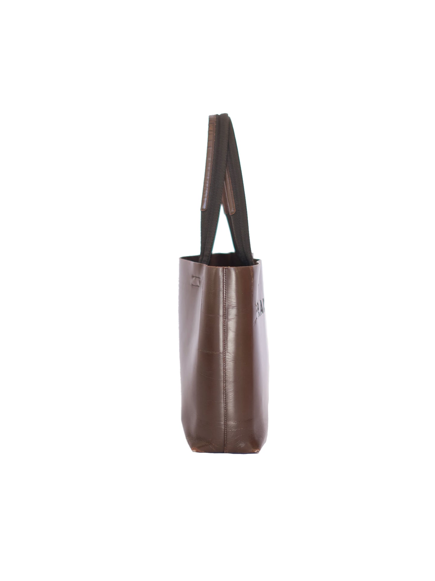 Prada Leather Cutout Tote Bag - Brown