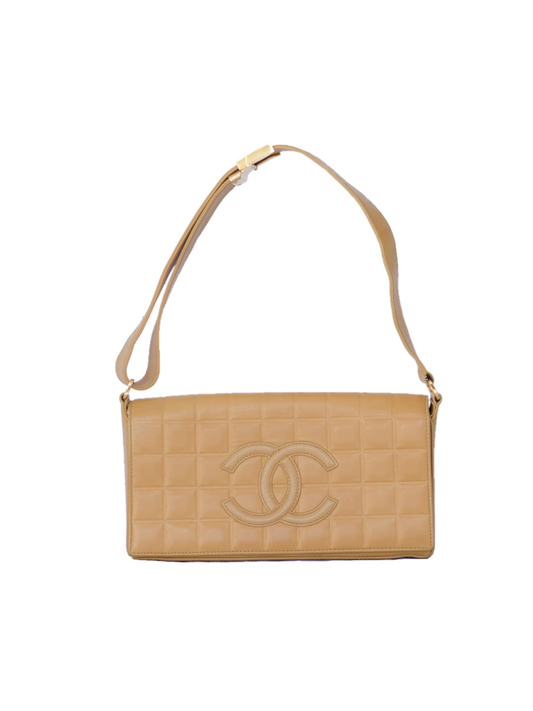Chanel Chocolate Bar Bag - Tan Lambskin